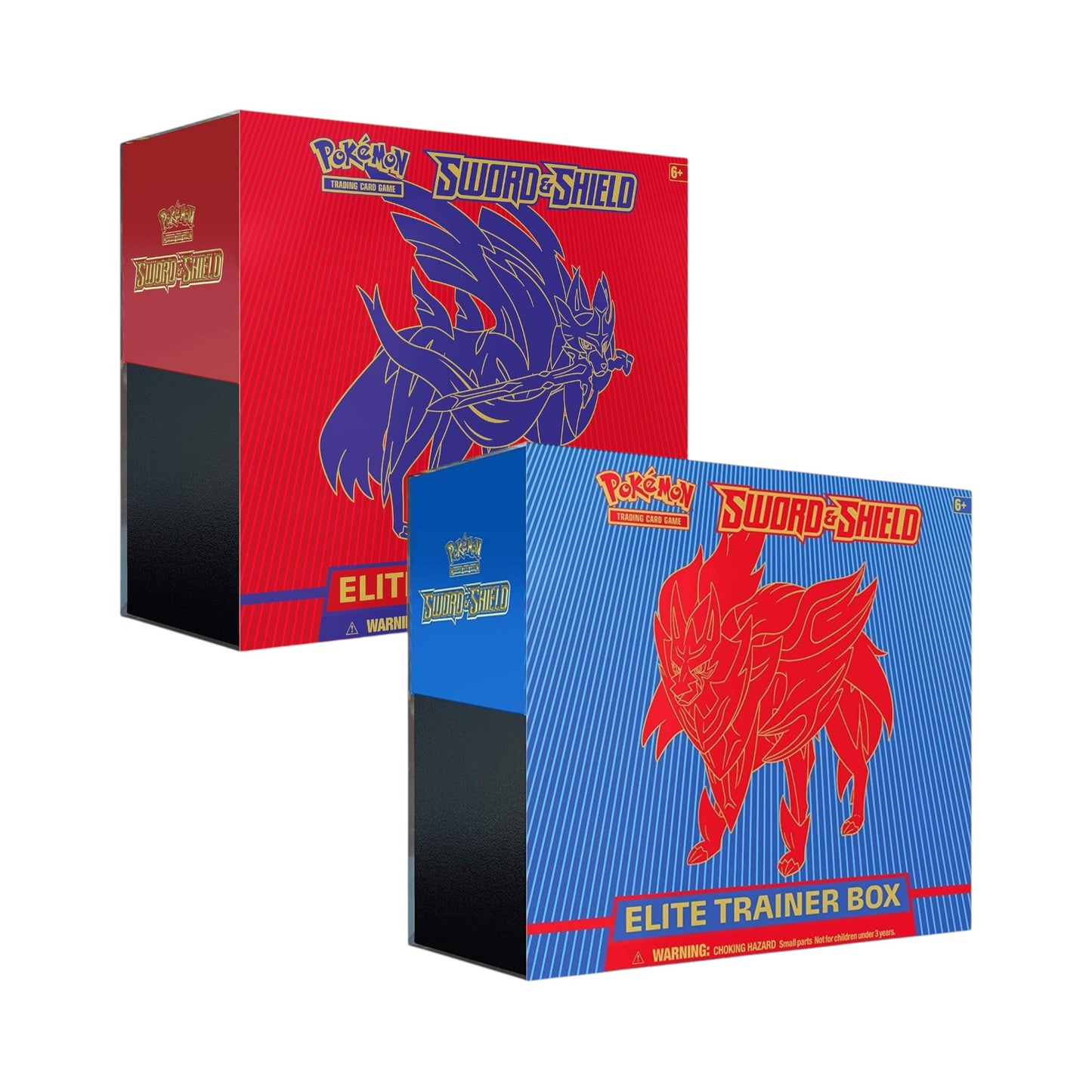 Caja de Entrenador Élite de Pokémon TCG Sword & Shield en inglés, con Lucario y Gardevoir. Collectors Pro Shop.