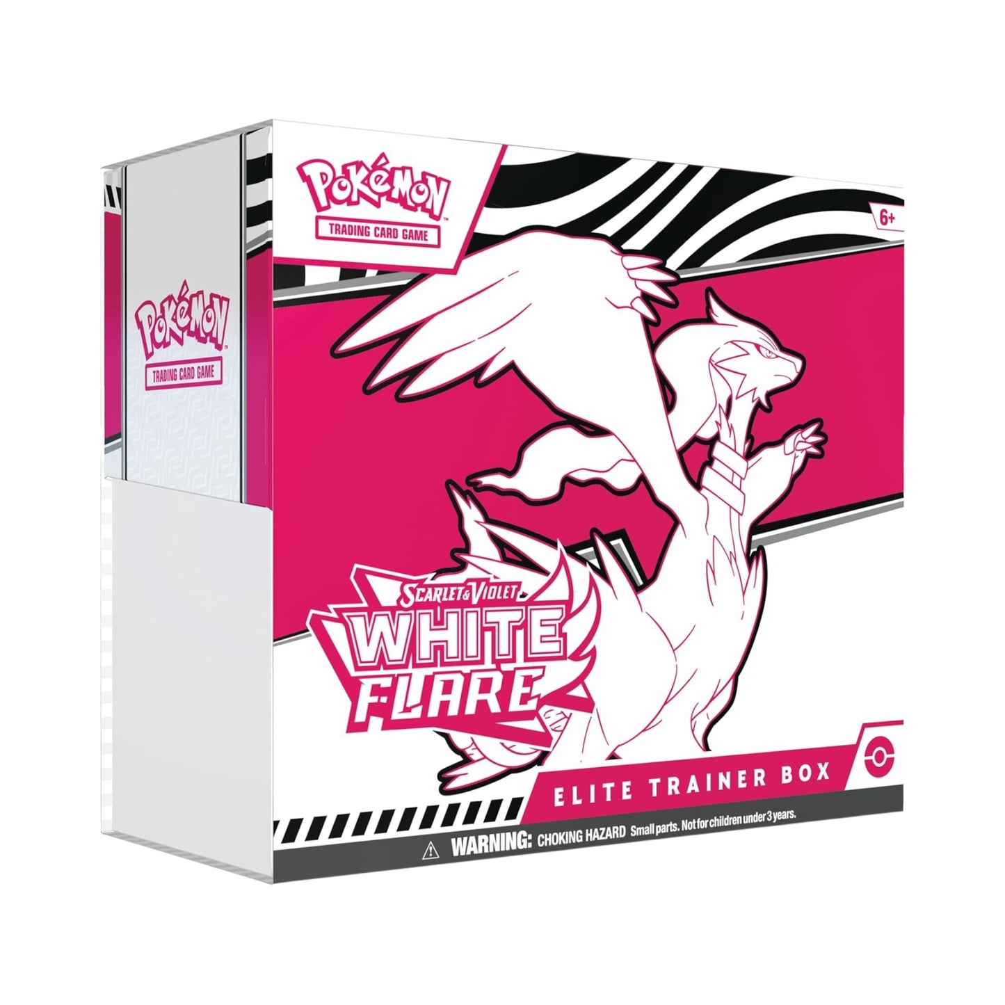 Collectors Pro Shop Caja Elite Trainer Box Pokémon TCG Scarlet & Violet White Flare en inglés, con arte de Reshiram y Zekrom.